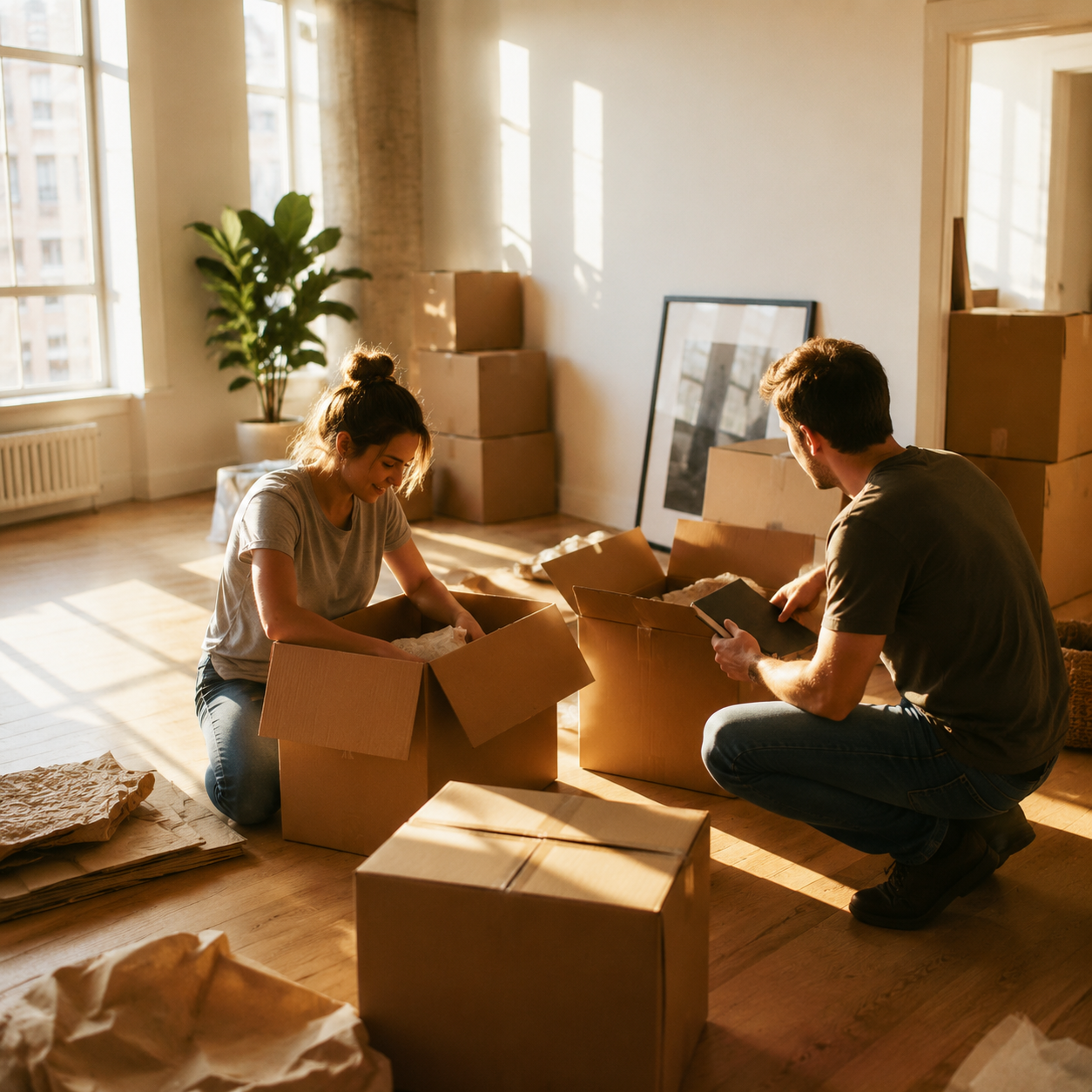 Unpacking in a new home